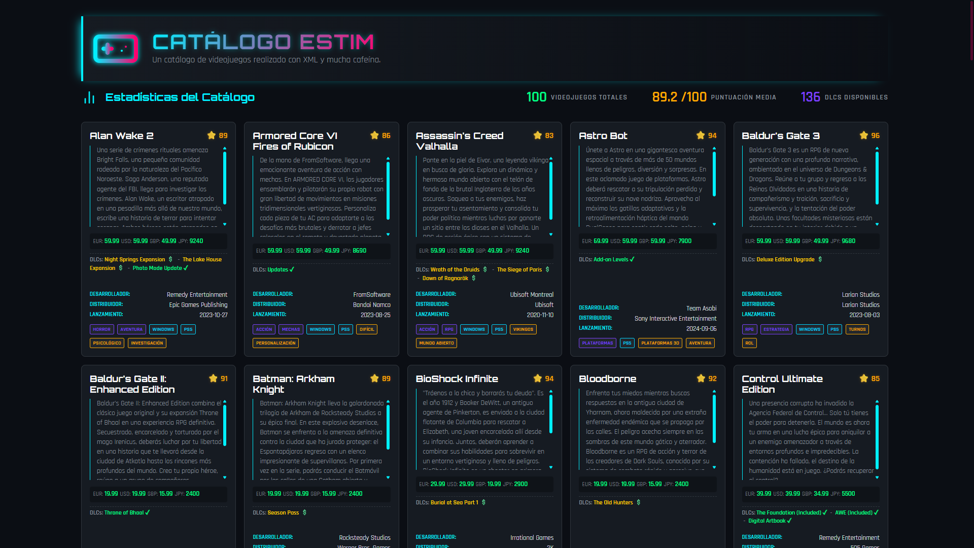 Transformación XSLT y Estadísticas